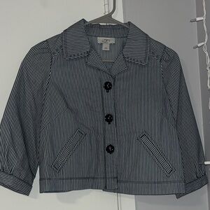 LOFT Black and White Pinstripe Jacket